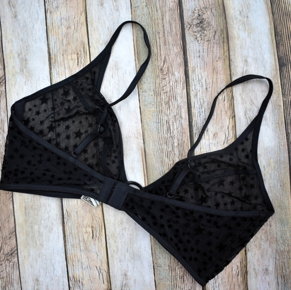 Last 1! Celeste Star Sheer Mesh Bralette Black - Picture 5 of 6